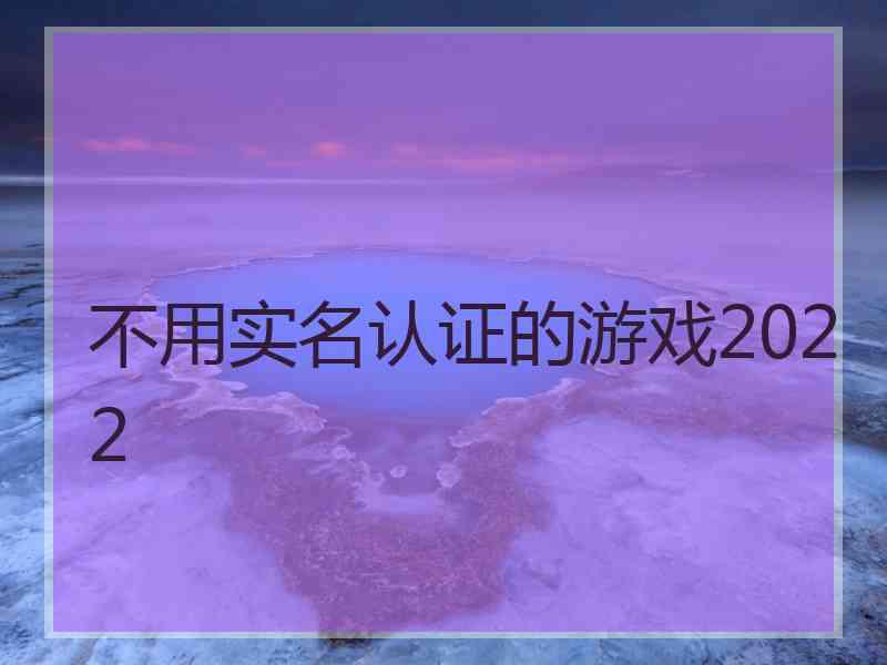 不用实名认证的游戏2022