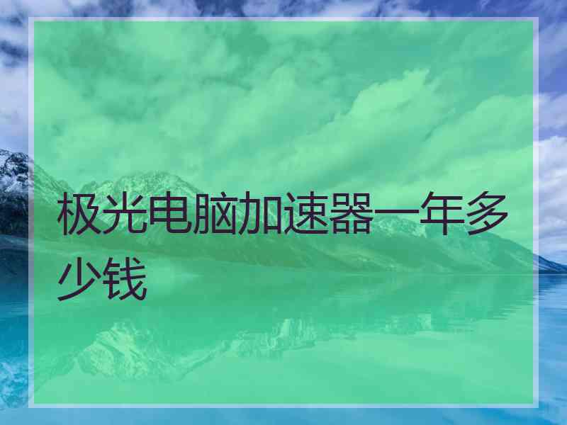 极光电脑加速器一年多少钱