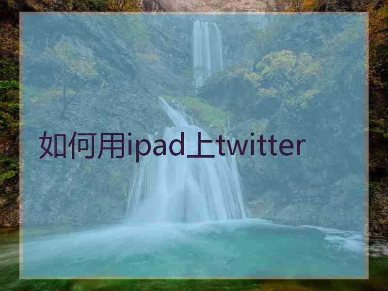 如何用ipad上twitter