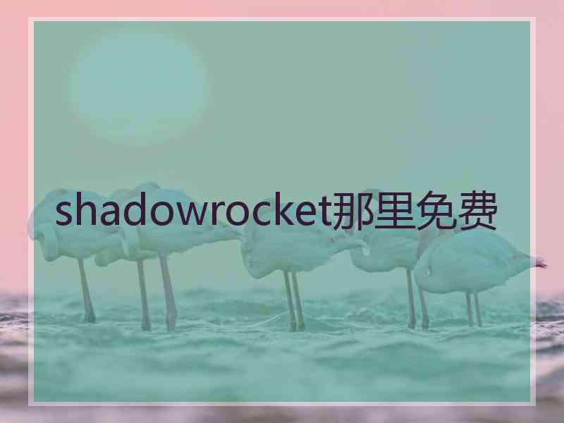 shadowrocket那里免费