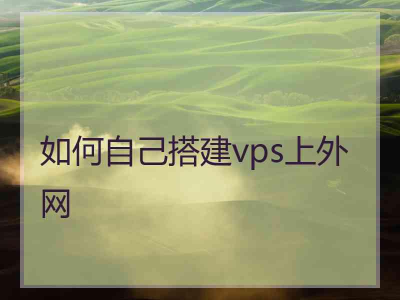 如何自己搭建vps上外网