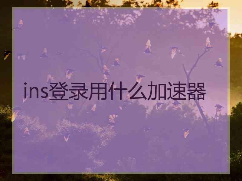 ins登录用什么加速器