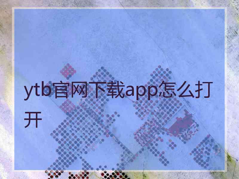 ytb官网下载app怎么打开