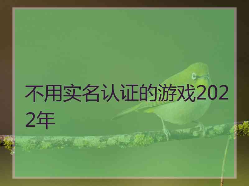 不用实名认证的游戏2022年