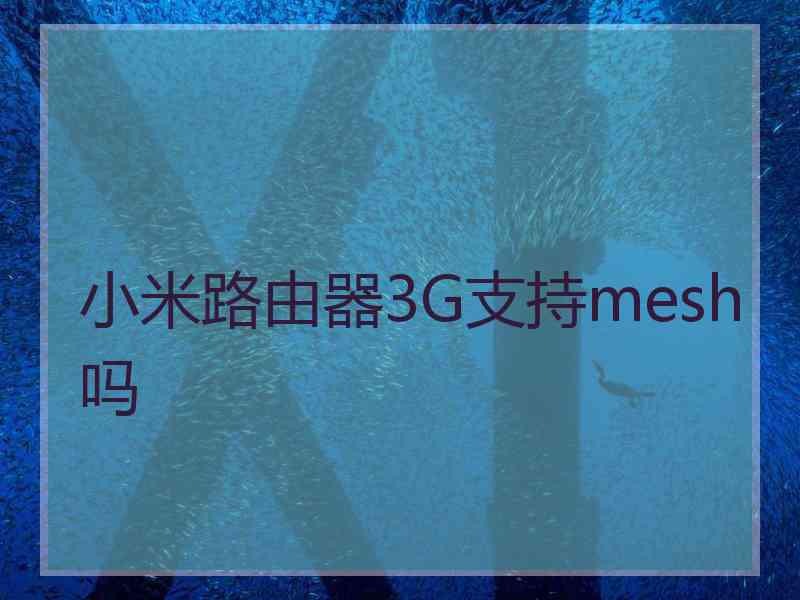 小米路由器3G支持mesh吗