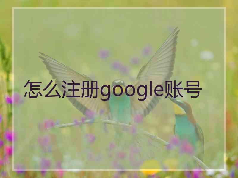 怎么注册google账号