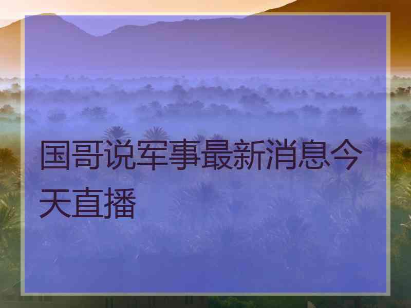 国哥说军事最新消息今天直播