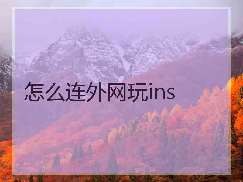 怎么连外网玩ins