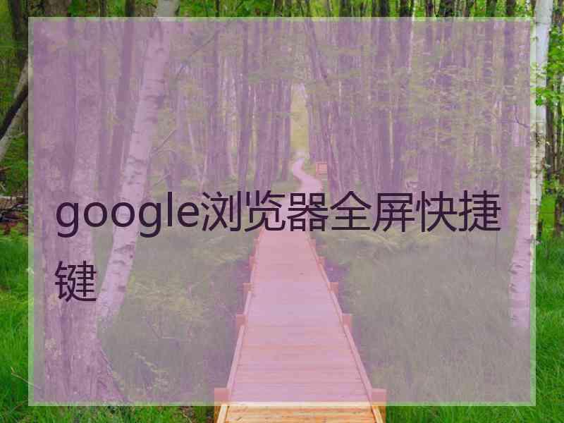 google浏览器全屏快捷键