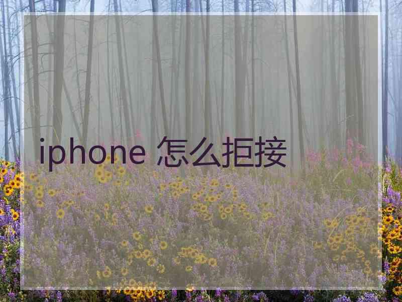 iphone 怎么拒接