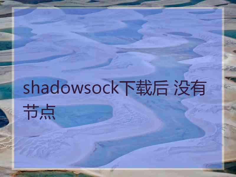 shadowsock下载后 没有节点